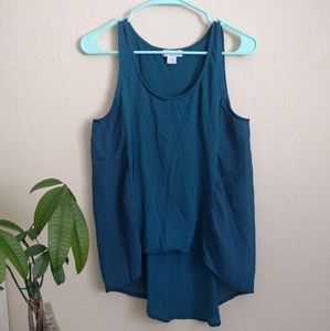 Cotton on blue high low tank top
